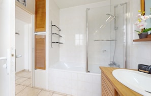 Bathtub, hair dryer
