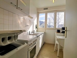 Fridge, microwave, oven, toaster