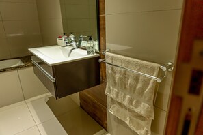 Towels, soap, shampoo