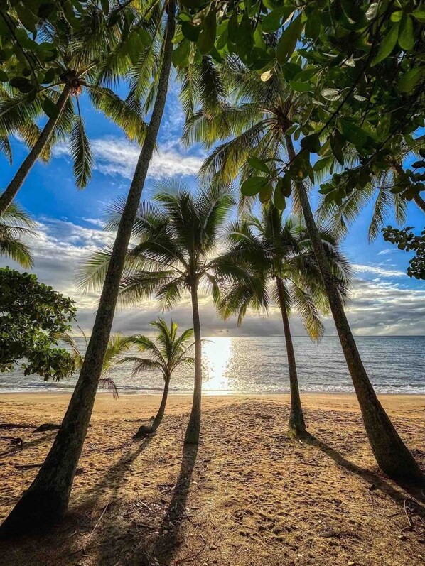 Beach nearby, sun-loungers