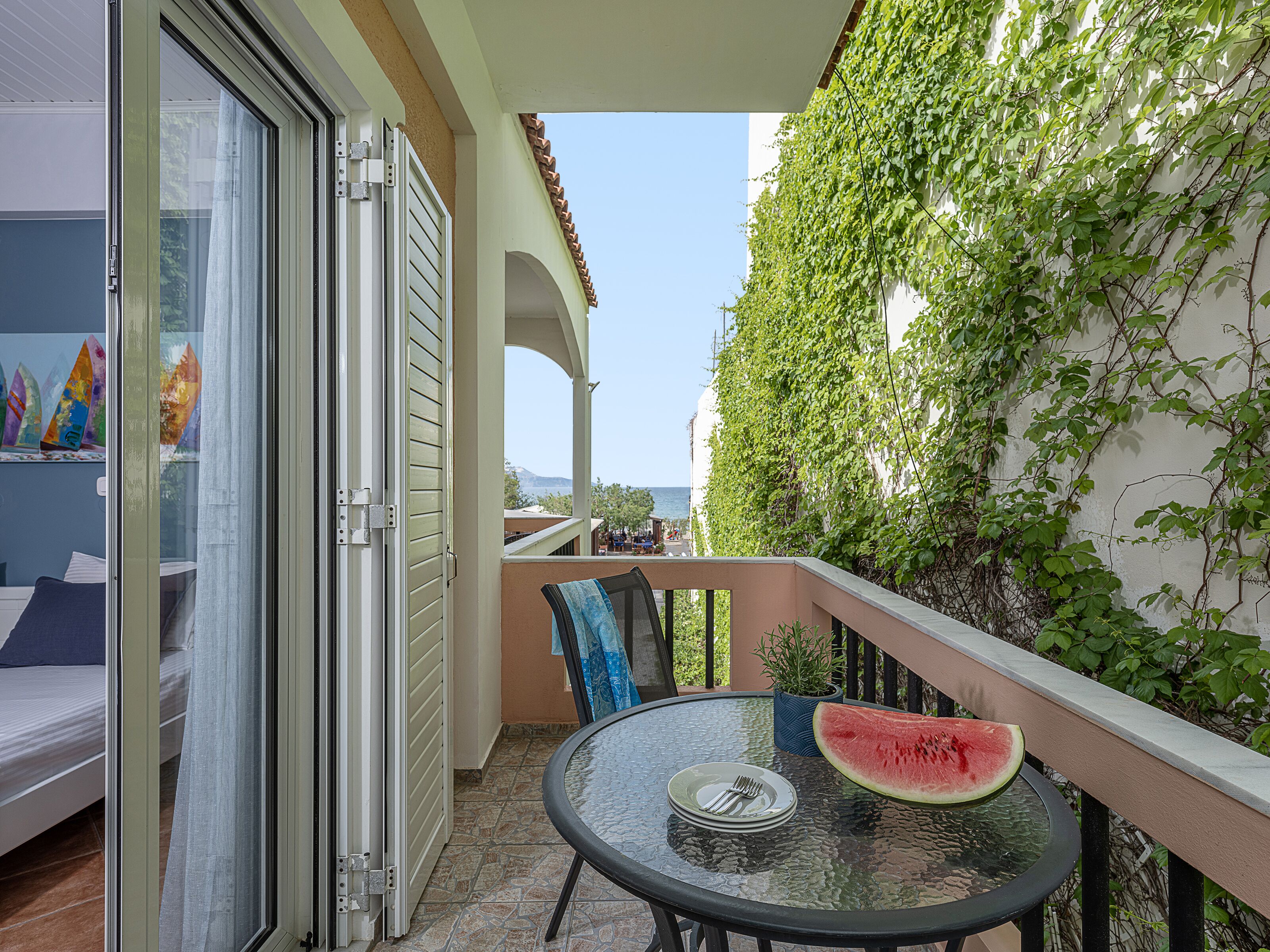 Studio – deluxe, delvis sjøutsikt | Terrasse/patio