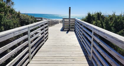 Oceanfront complex, two pools, beach access, and king bed!