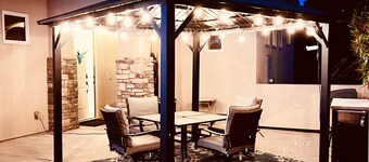A super variety of games, golf cart & scooter, & unique decor in plush comfort!