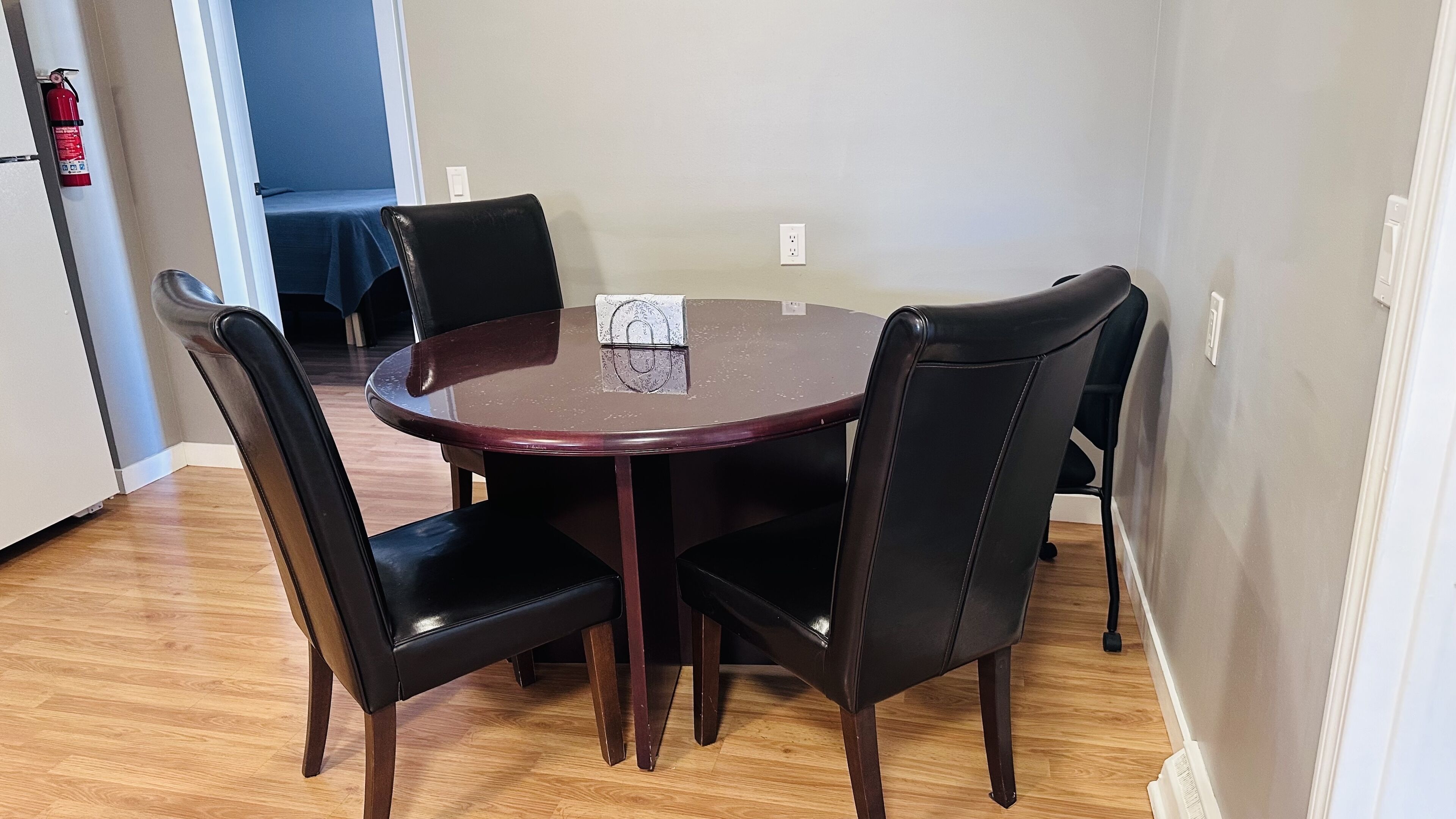 Dinning table located in kitchen 