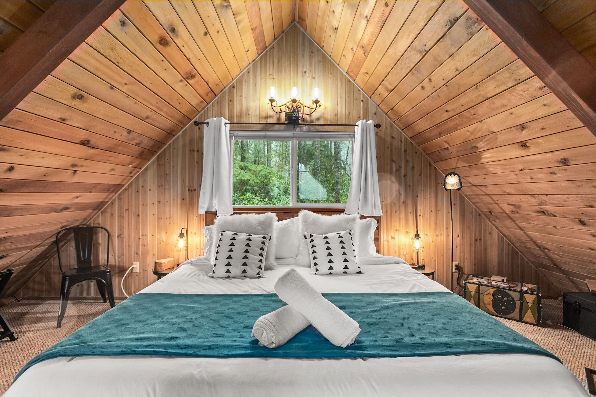 Lakefront A-Frame Cabin with King Beds, Boat, Hot Tub, RV Hookup