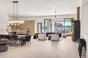 TV, fireplace, offices