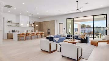 TV, fireplace, offices