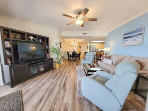 TV, DVD player, books