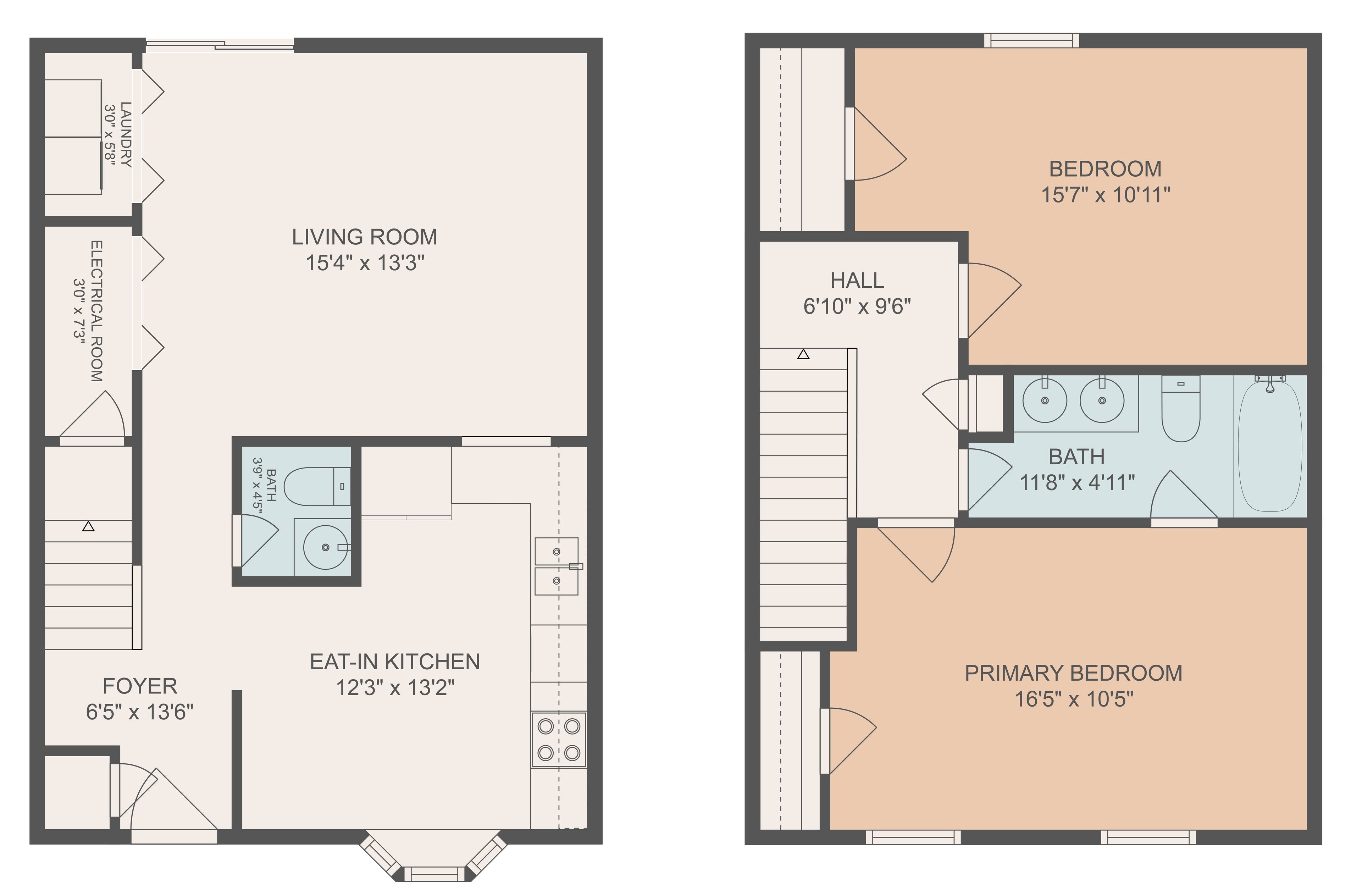 Spacious 2BR 1.5 Bath townhouse