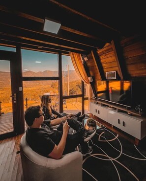 Deluxe Cabin, Mountain View | Living area - Alvorada Mountain  (Praia Grande)
