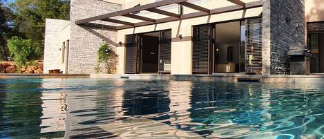 Outdoor pool, a heated pool
