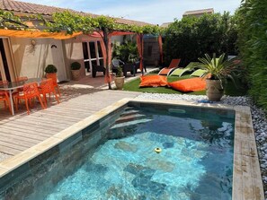 Outdoor pool, a heated pool - Villa TAVEL, near AVIGNON (Tavel)