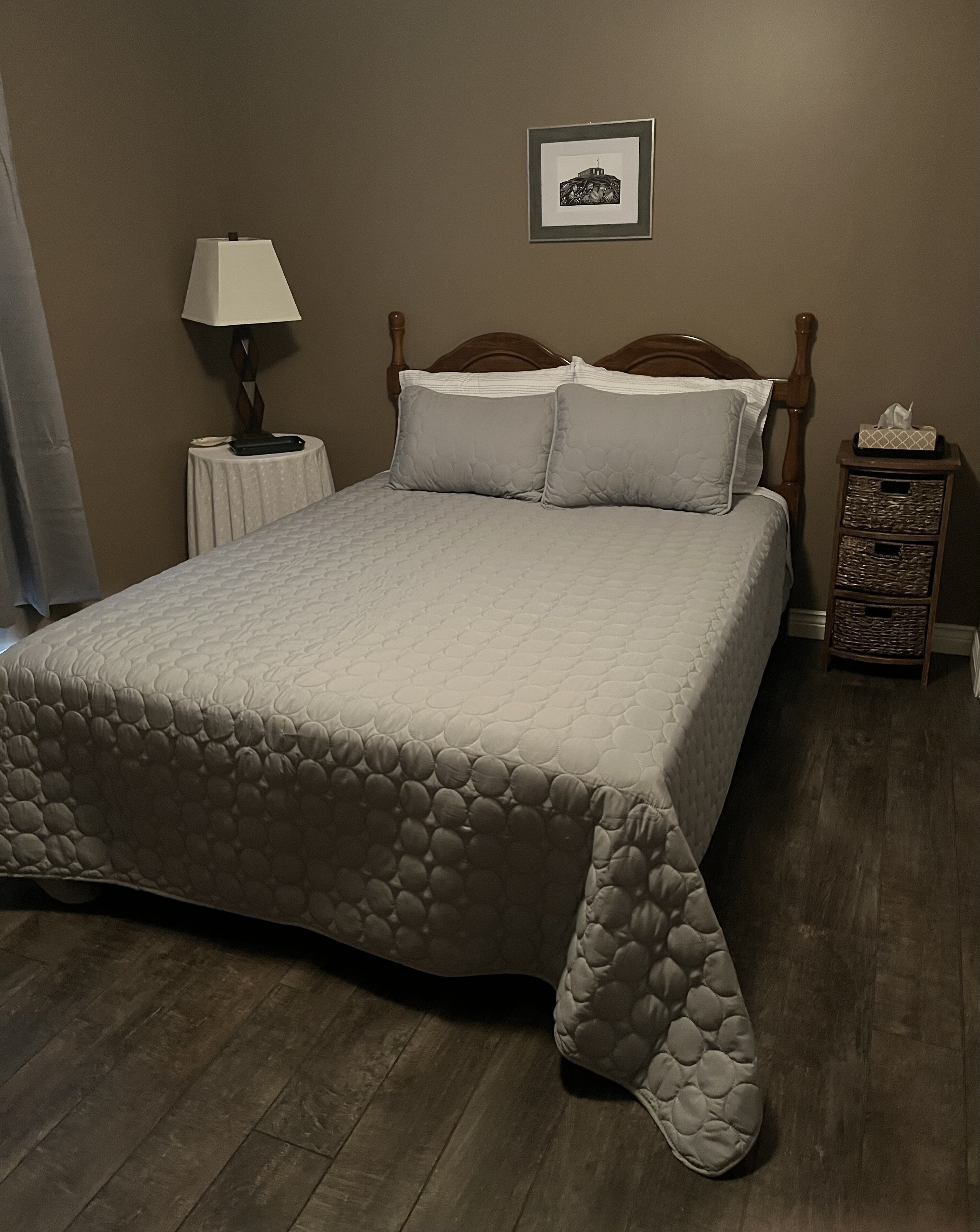 2 bedrooms, blackout curtains, iron/ironing board, free WiFi