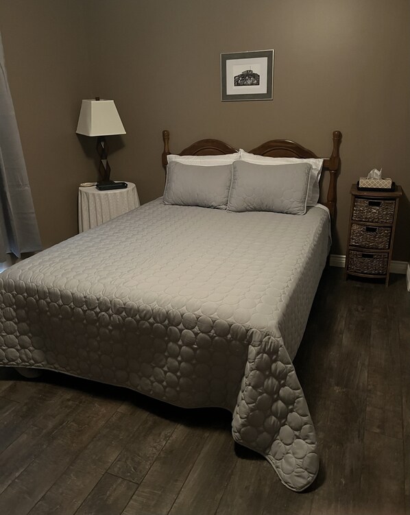 2 bedrooms, blackout curtains, iron/ironing board, free WiFi