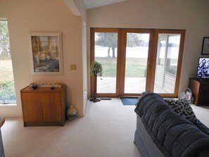 Smart TV, fireplace, DVD player, video library