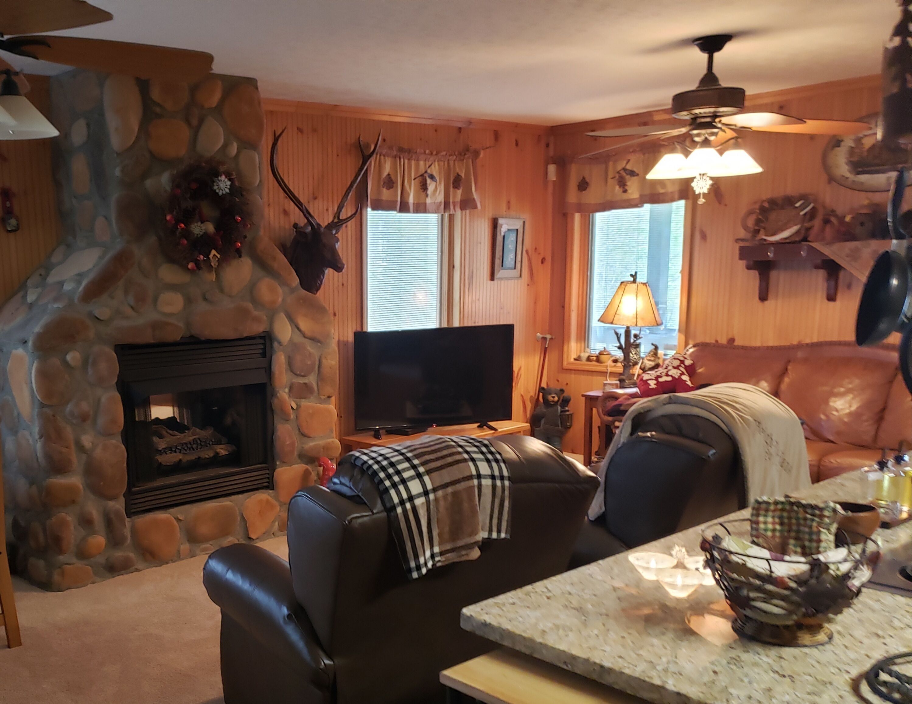 Enjoy beautiful mountain views from the porch