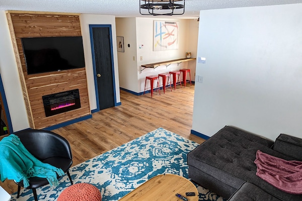 We designed this 4 bedroom 2 bath home to be bright, modern, and poppy.