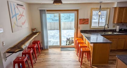 In town, close to the trails, fully fenced in yard!