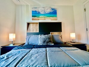 3 chambres, bureau, fer et planche à repasser, lit parapluie