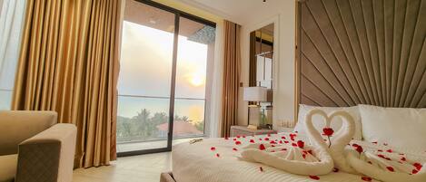 Premium bedding, memory-foam beds, desk, soundproofing