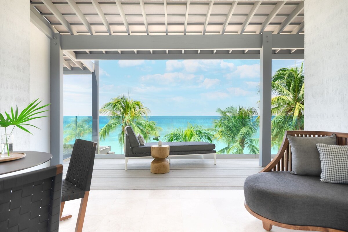 Villa, 2 Bedrooms, Beachfront | Frette Italian sheets, premium bedding, memory foam beds, in-room safe