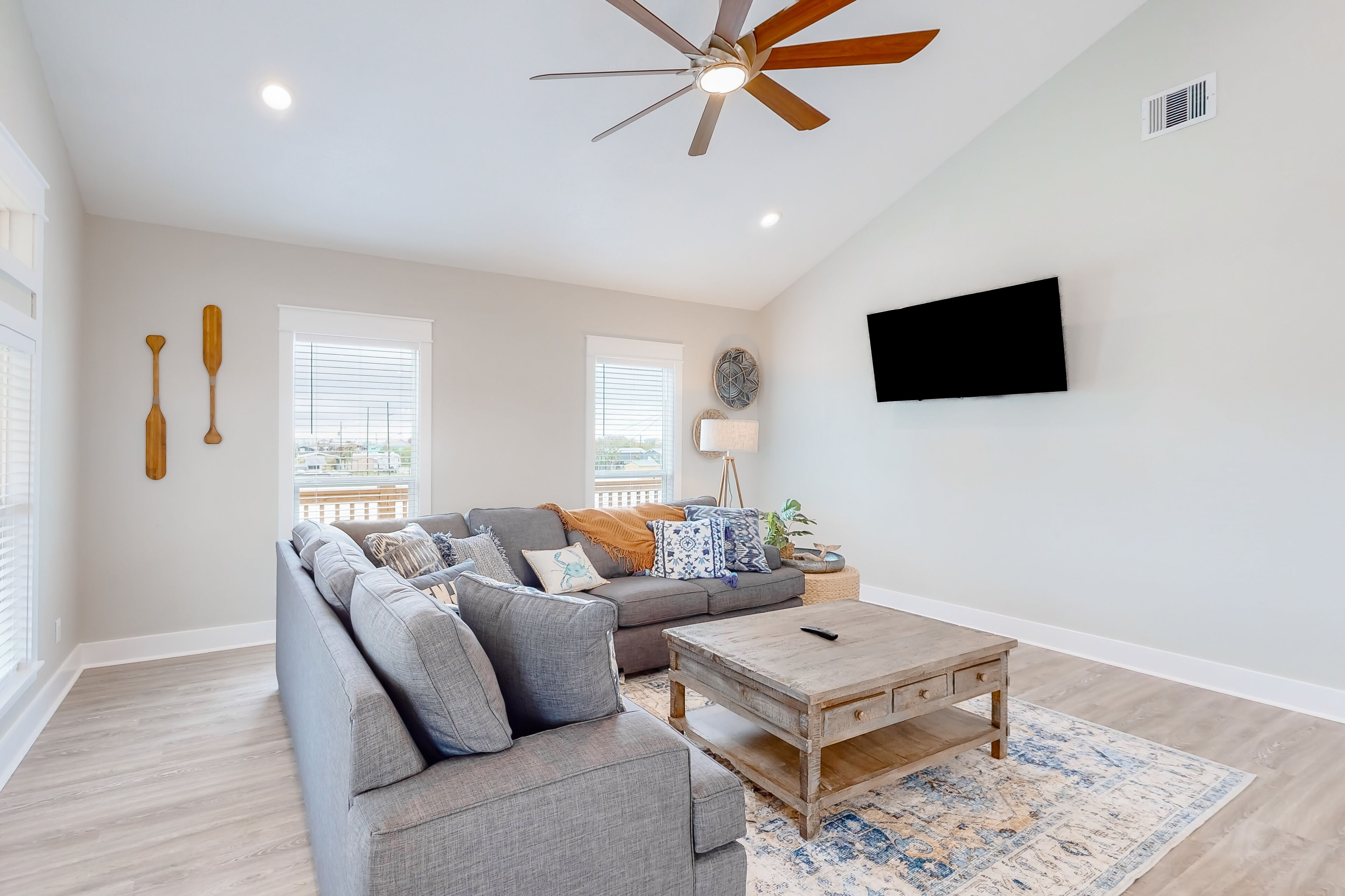 Walk-to-beach home with gulf views, wraparound deck, & outdoor shower