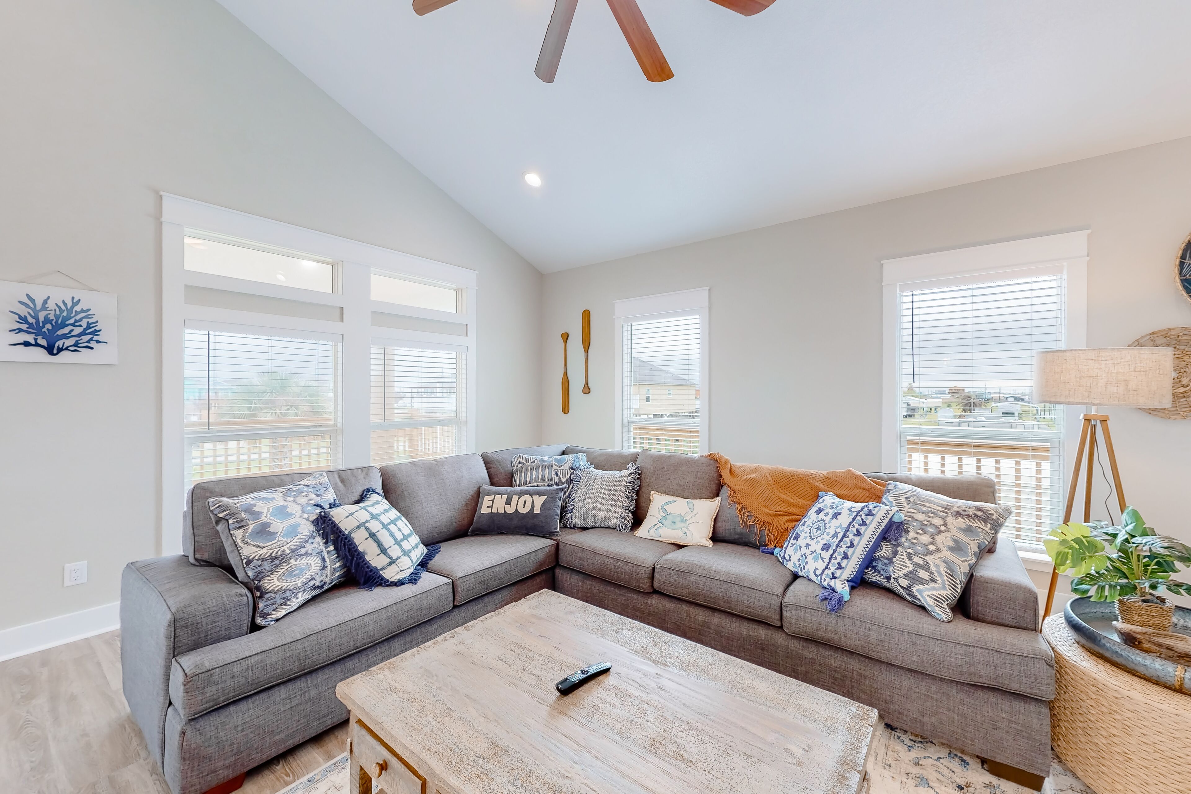 Walk-to-beach home with gulf views, wraparound deck, & outdoor shower