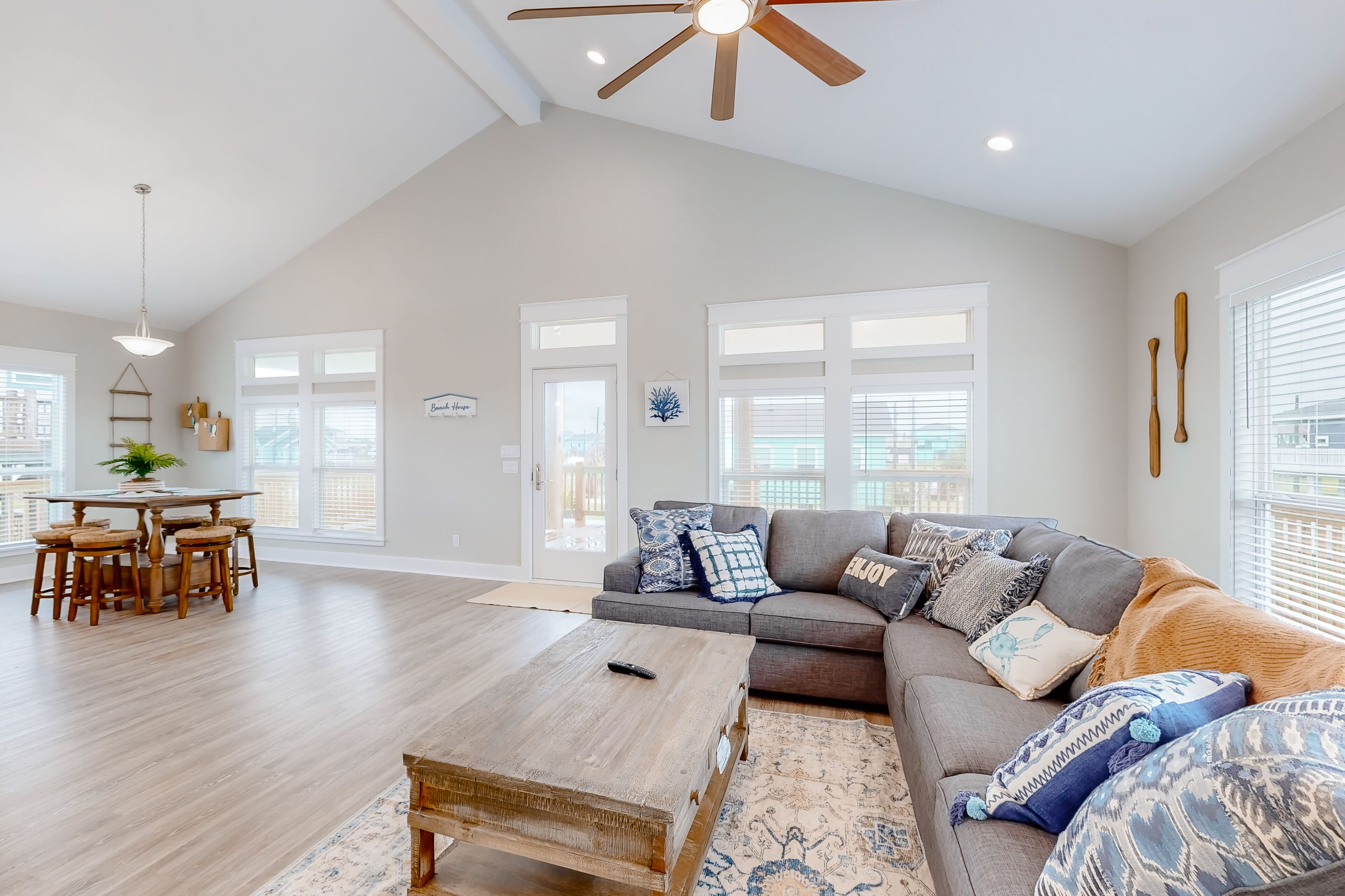 Walk-to-beach home with gulf views, wraparound deck, & outdoor shower