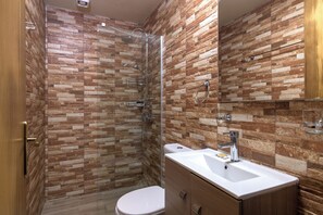 Hair dryer, soap, toilet paper