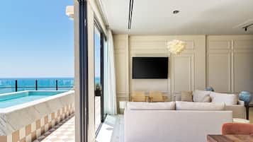 プレジデンシャル スイート | 高級寝具、羽毛の掛け布団、低反発ベッド、セーフティボックス (室内)