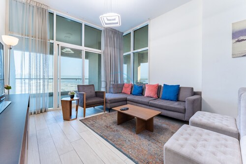 Huge Balcony Overlooking Creek Harbour with Glimpses of Burj Khalifa