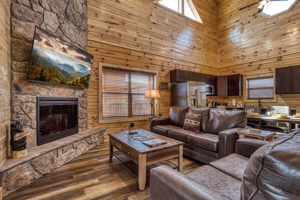 Televisión, chimenea y videojuegos 