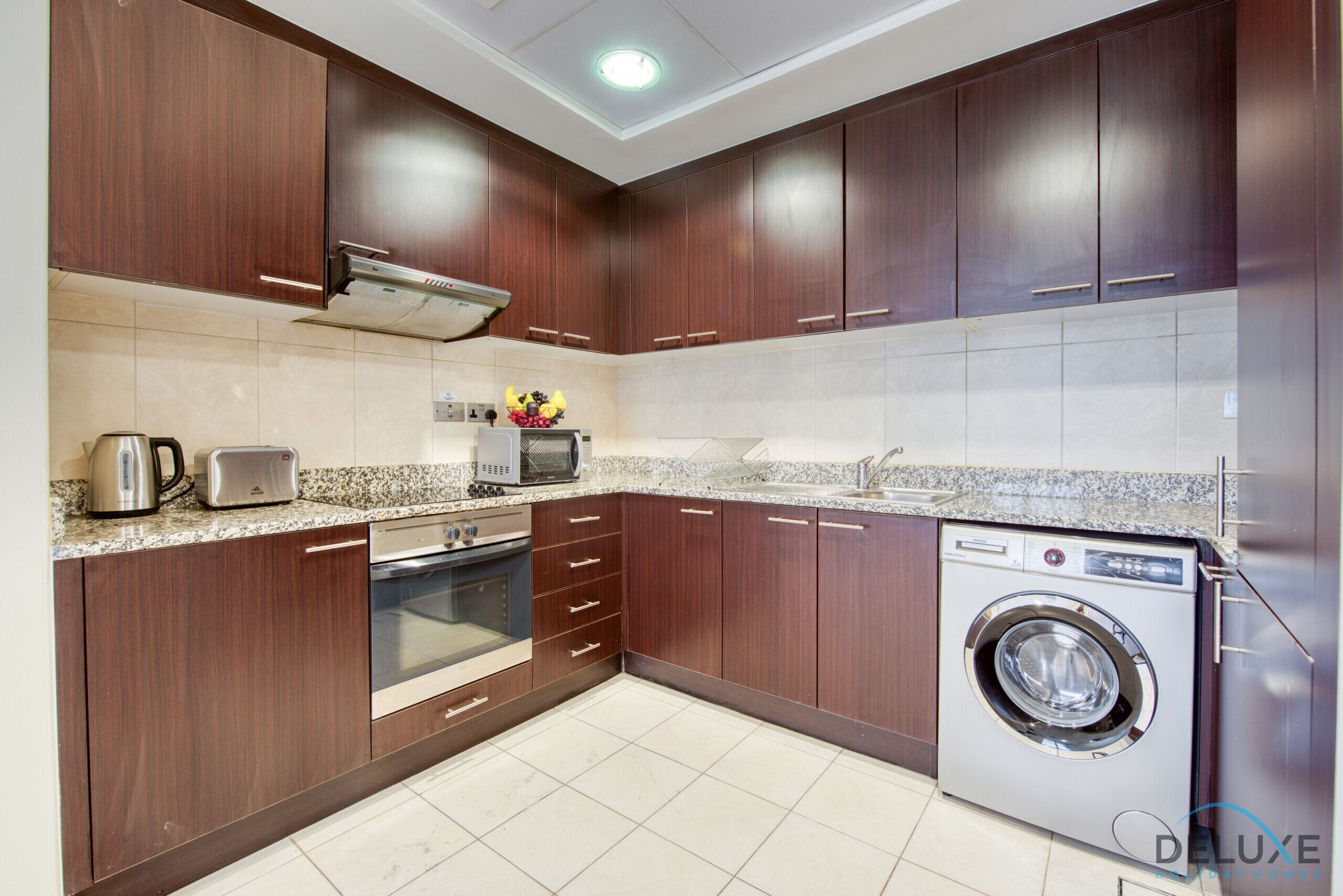 Fridge, microwave, oven, electric kettle