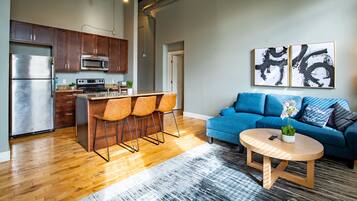 Premium Apartment | Living area | 55-inch Smart TV with digital channels, TV