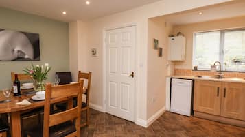 Fridge, dishwasher, electric kettle, toaster