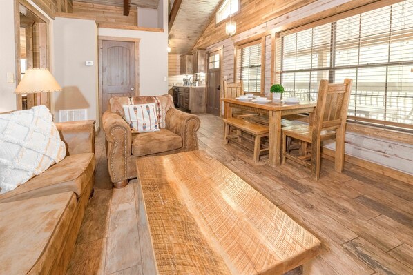 Smart TV, fireplace, DVD player