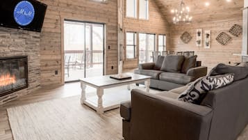 Smart TV, fireplace, table tennis