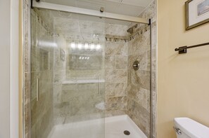 Shower, towels - Beachfront Condo on 35th St by Seaside Vacations & Sales (Ocean City)