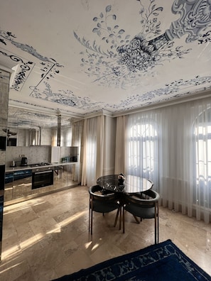 Signature Apartment | Living area | 50-inch LCD TV with digital channels, TV - AB Residences (Istanbul)