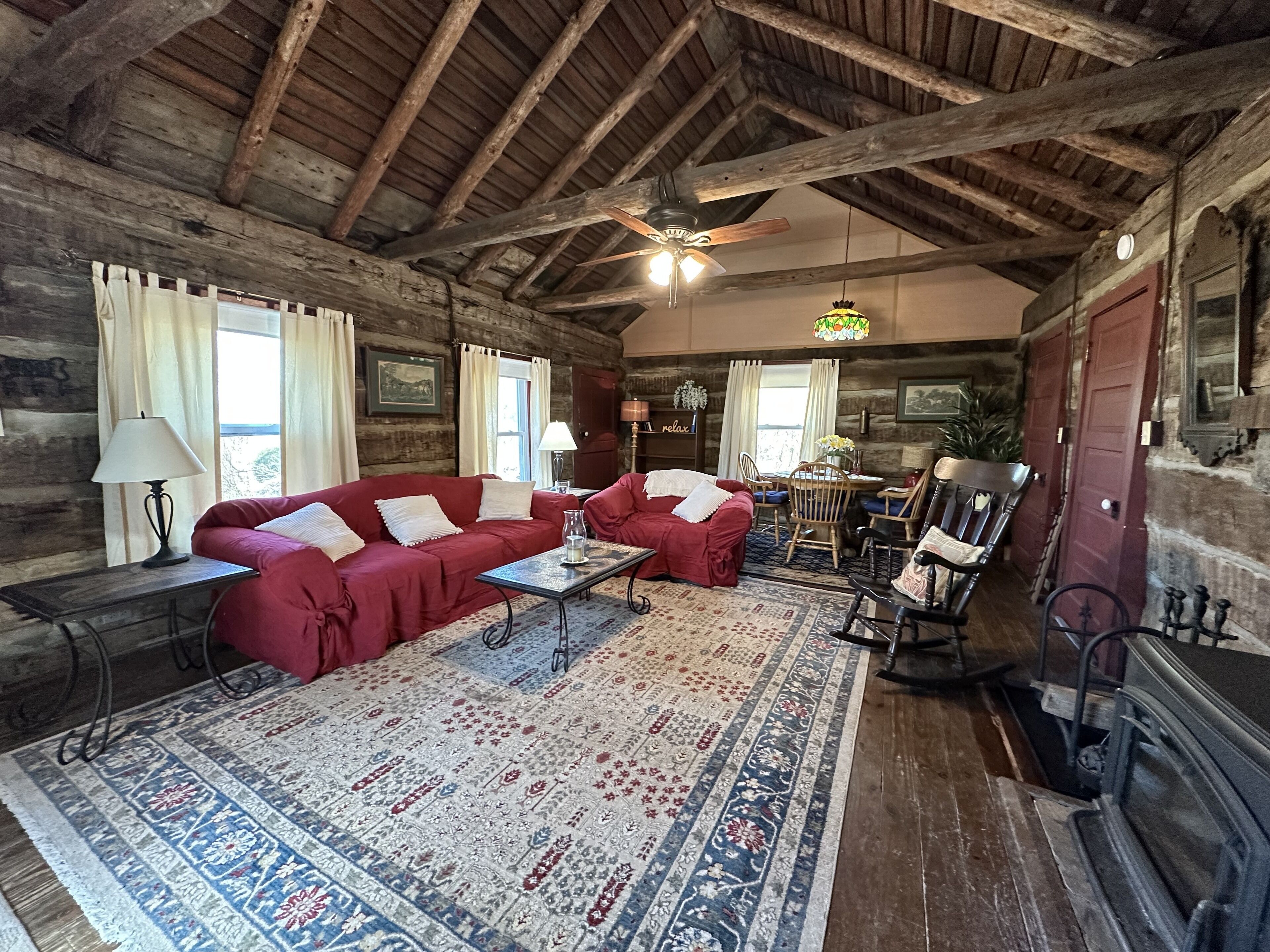 Télévision, cheminée, livres