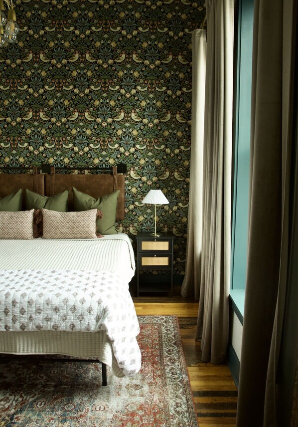 1 bedroom, premium bedding, iron/ironing board, bed sheets