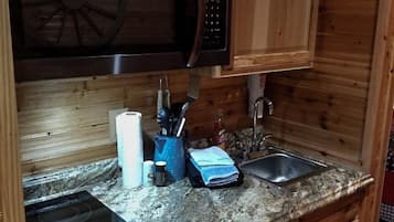 Fridge, microwave, coffee/tea maker