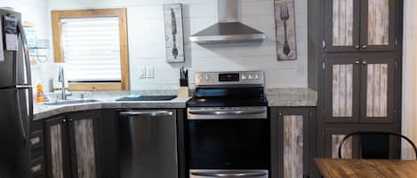 Fridge, microwave, coffee/tea maker