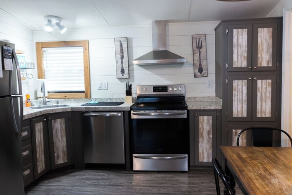 Fridge, microwave, coffee/tea maker