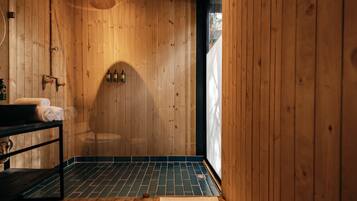 Exclusive Room | Bathroom | Shower, rainfall showerhead, bathrobes, towels