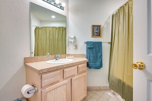 Free toiletries, hair dryer, towels