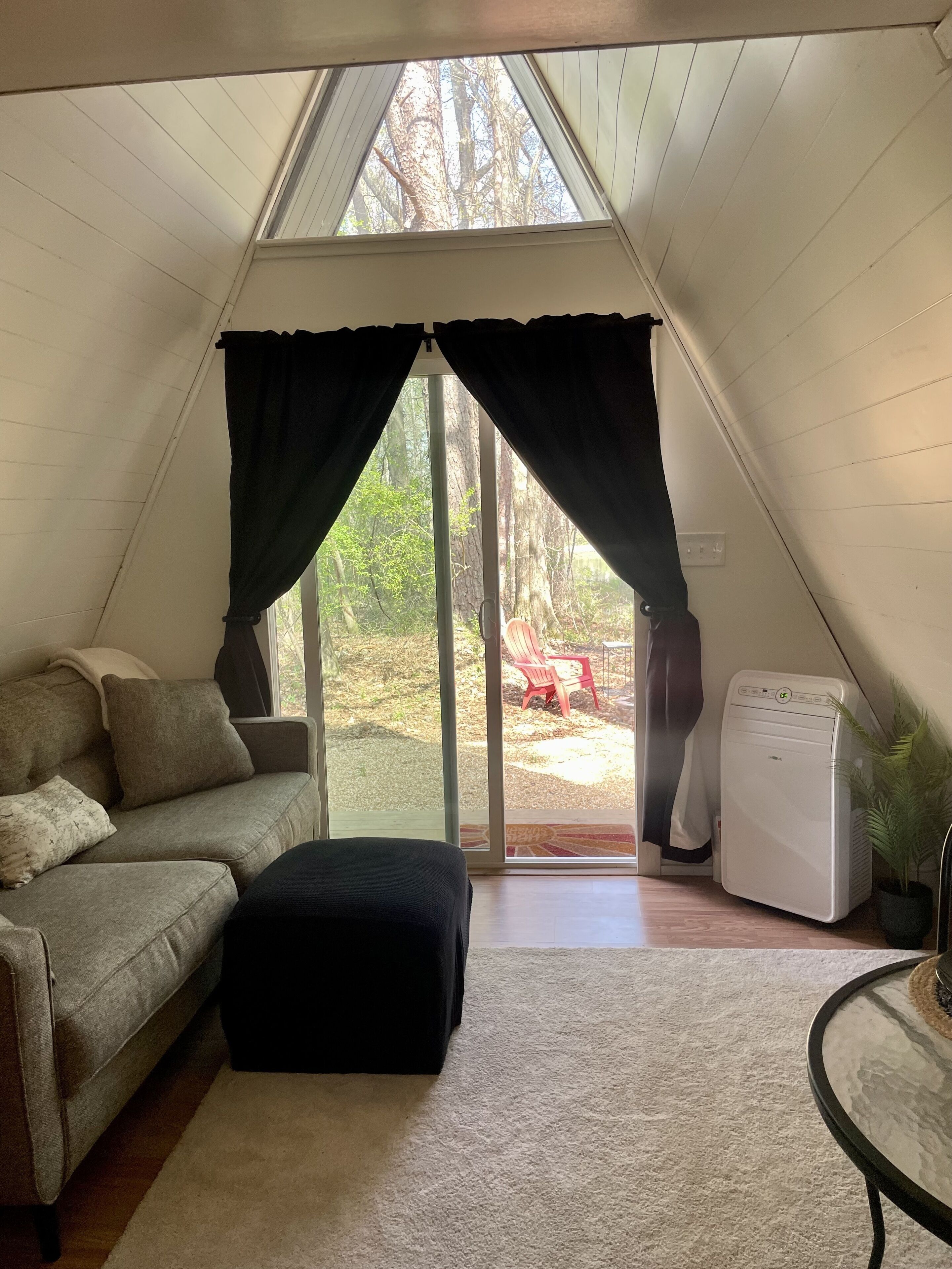 Welcome to our tiny A-frame cabin.