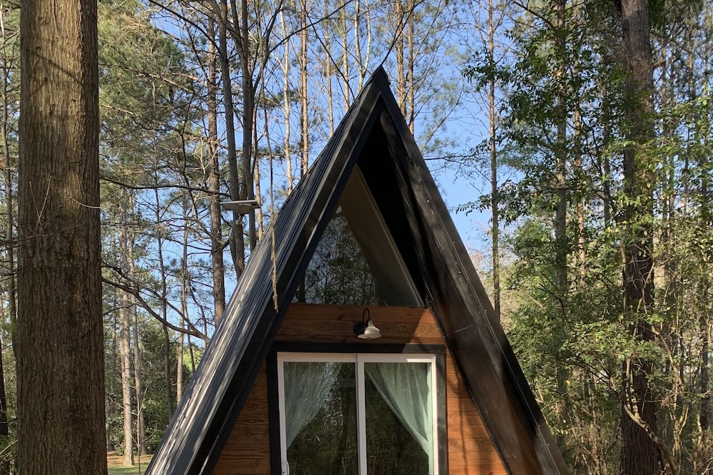Welcome to our tiny A-frame cabin.
