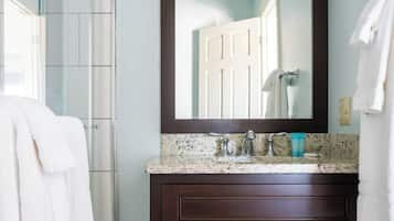 Regadera, secadora de cabello, toallas