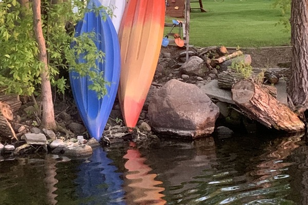 Kayaks on Tetonka south shore.